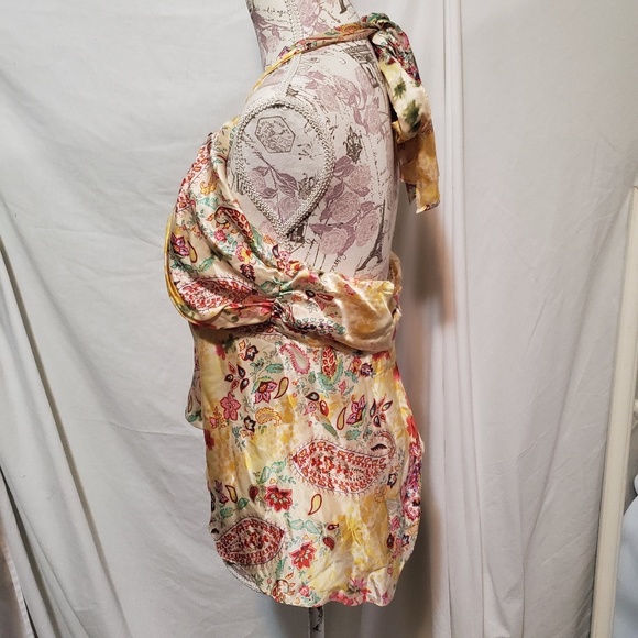 E C I NEW YORK 100% SILK BEADED HALTER TOP.SZ 14 - Picture 7 of 8